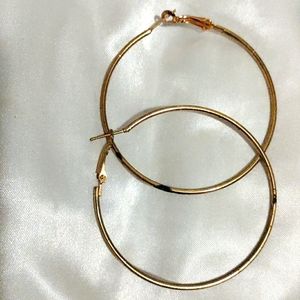 Large Gold Toned Hoop Earrings